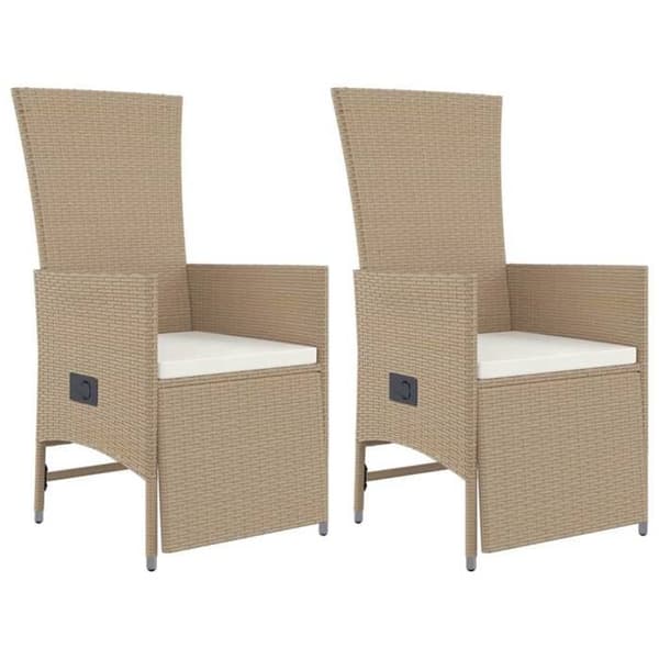 Havemøbler - EKSKLUSIVT HUS - Sæt 3 dele - Beige - Poly rattan - Lænestole beige