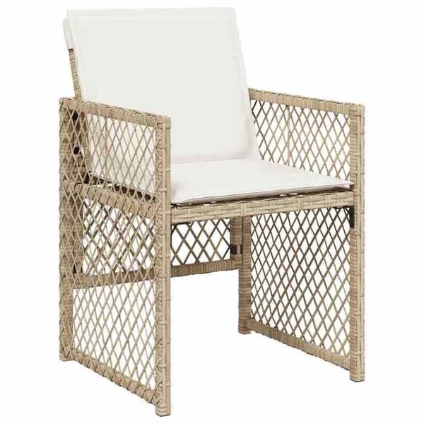 Maison Exclusive - Trädgårdsset med matbord och kuddar 13 delar beige