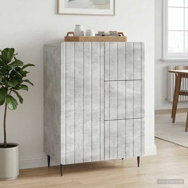 Maison Exclusive - Buffé Grå betong 66 x 34,5 x 91,5 cm Ingenjörsträ