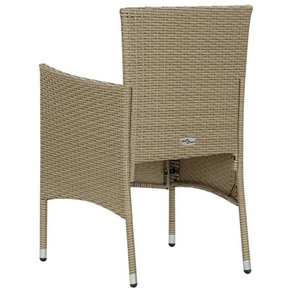 Maison Exclusive - Trädgårdsstolar set om 2 i flätad resin Beige