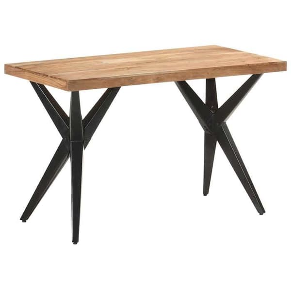 Matbord - EXKLUSIV HEM - 120x60x76 cm - Massivt akacia - Pulverlackerade ben i stål - Rektangulär