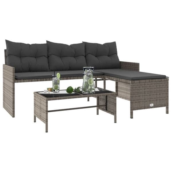Maison Exclusive - Have sofa med bord og grå L-formede puder