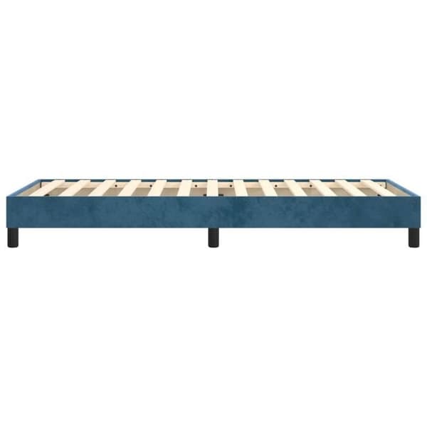 Maison Exclusive - Sängram med mörkblå lameller 90x190 cm sammet mörkblå