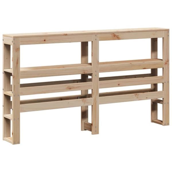 Maison Exclusive - Päätylevy hyllyillä 140 cm massiivipuusta