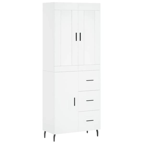 Maison Exclusive - Buffé hög Vit 69,5x34x180 cm Ingenjörsträ Vit