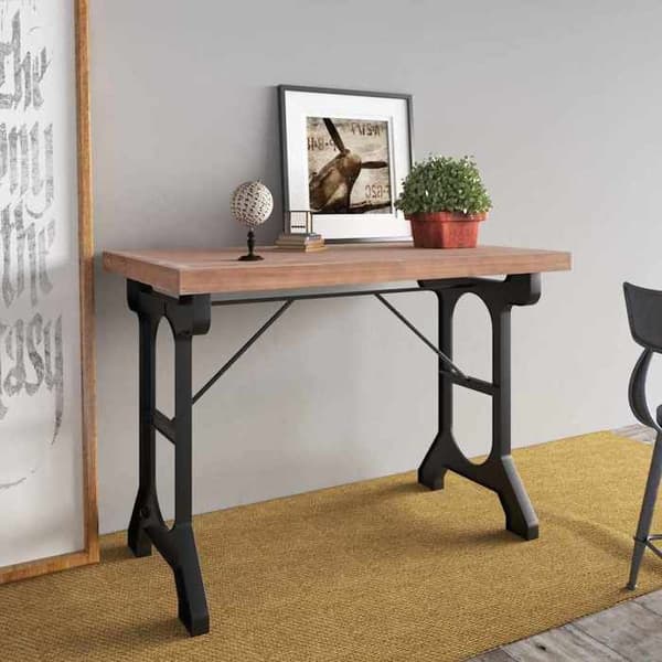 Middagstabel - EXKLUSIV HEM - 110x65x82 cm - Massivt granträ - Järnfötter - Rektangulär