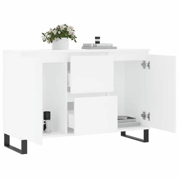 Maison Exclusive - Buffé vit 101,5x35x70 cm ingenjörsträ