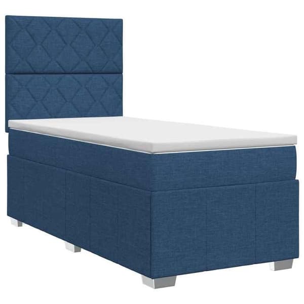 Maison Exclusive - Boxspring säng med madrass Blå 100 x 200 cm Tyg