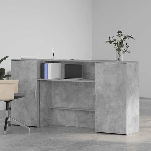 Maison Exclusive - Grå betong receptionsdisk 200x50x103,5cm ingenjörsträ
