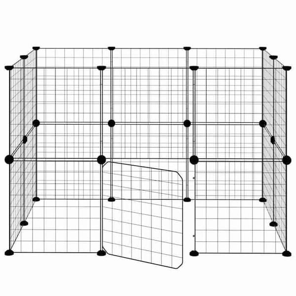 Burar & hönshus - Maison Exclusive - 20 paneler - 35x35 cm/panel - Pulverlackerad stål (svart)