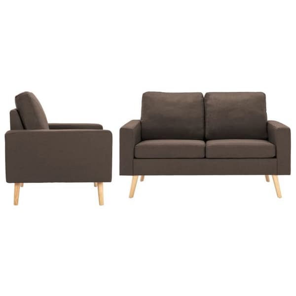 Maison Exclusive - Set med 2 soffor i brunt tyg brun