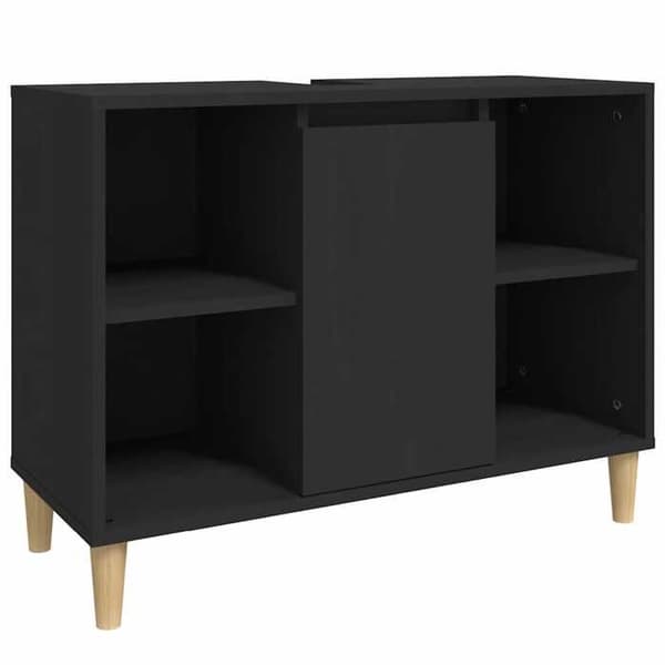 Maison Exclusive - Sort vaskemøbel 80x33x60 cm ingeniørtræ