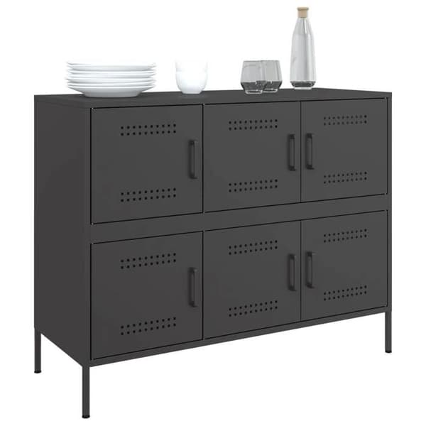 Maison Exclusive - Buffé svart 100,5x39x79 cm stål