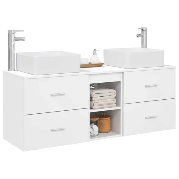 Maison Exclusive - Badrumsskåpset 3 delar Vit 129 x 41 x 80 cm