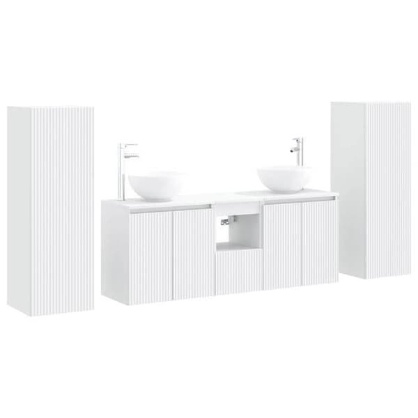 Maison Exclusive - 5-delars badrumsinredning i vitt