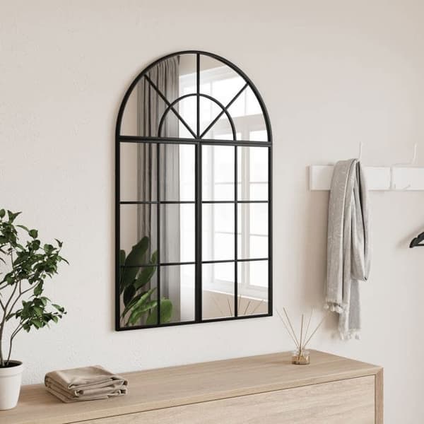 Maison Exclusive - Svart väggspegel 60x30 cm järnbåge