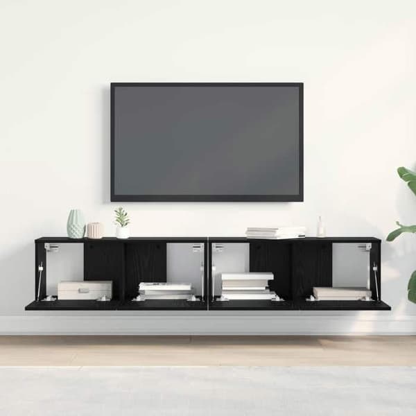 Maison Exclusive - TV-møbel 2 stk Sort eg Ingeniørtræ
