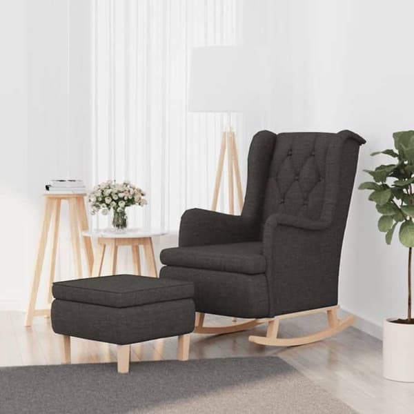 Maison Exclusive - Keinutuoli ja tummanharmaa kangastuoli