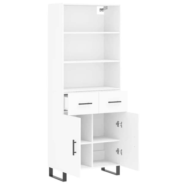 Buffé hög - Exklusivt hus - Vit - 69,5x34x180 cm - Metallben Vit