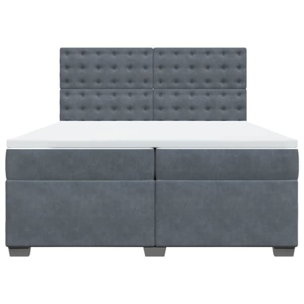 Maison Exclusive - Sänkylaatikko ja harmaa samettimatrassi 200x200cm
