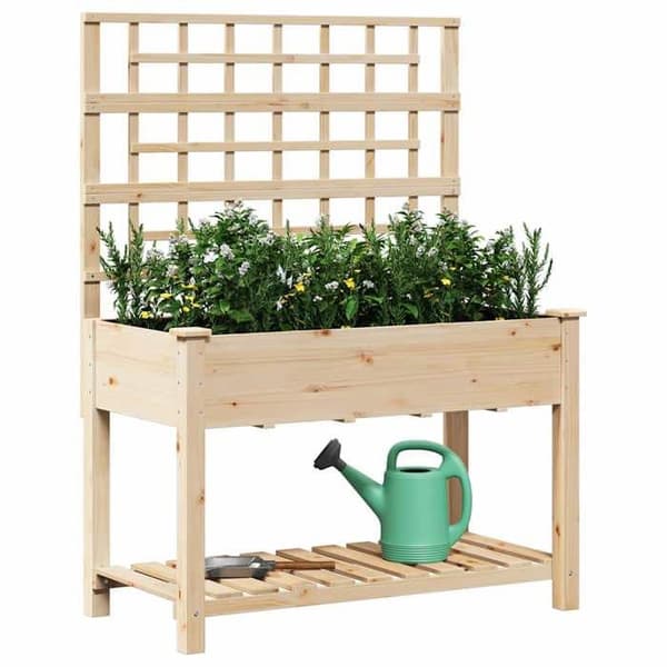 Blomlåda - EXKLUSIV HEM - Rektangulär - Furu - Beige - 115 x 60,5 x 153 cm beige