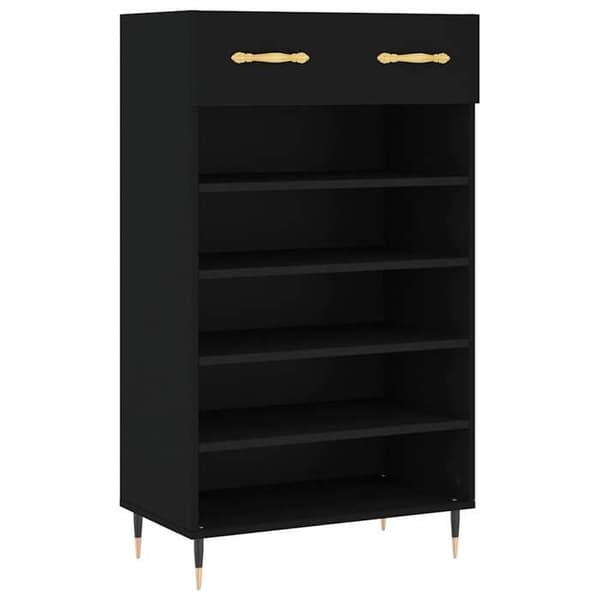 Maison Exclusive - Skoskab sort 60x35x105 cm ingeniørtræ