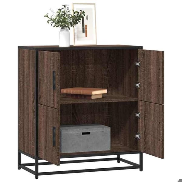 Maison Exclusive - Buffet i brunt egetræ 68x35x76 cm i ingeniørtræ