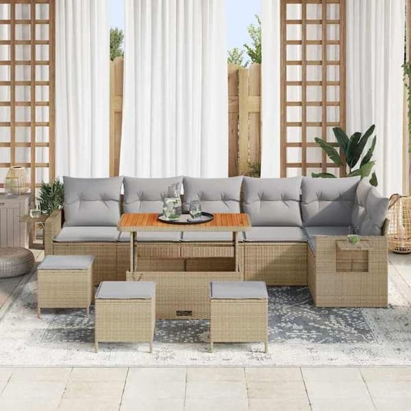 Maison Exclusive - 12 osan puutarhakalustesarja Beige ja Vaaleanharmaa
