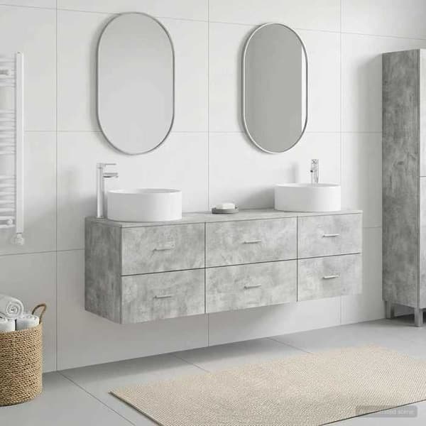 Maison Exclusive - 3 osan kylpyhuonekalustesarja Betoni harmaa