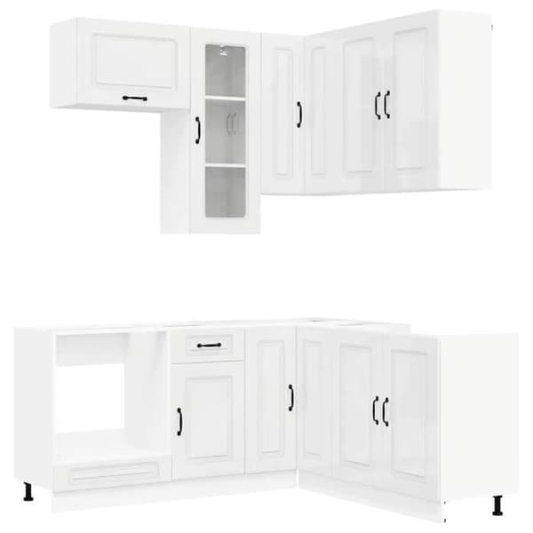 Köksenhet - EXKLUSIVT HUS - KALMAR - Blank vit - Ingenjörsträ - Väggmontering ingår. Vit