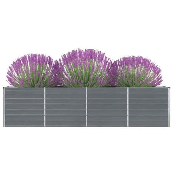 Maison Exclusive - Blomlåda 320x40x77 cm Galvaniserat stål Grå Grå
