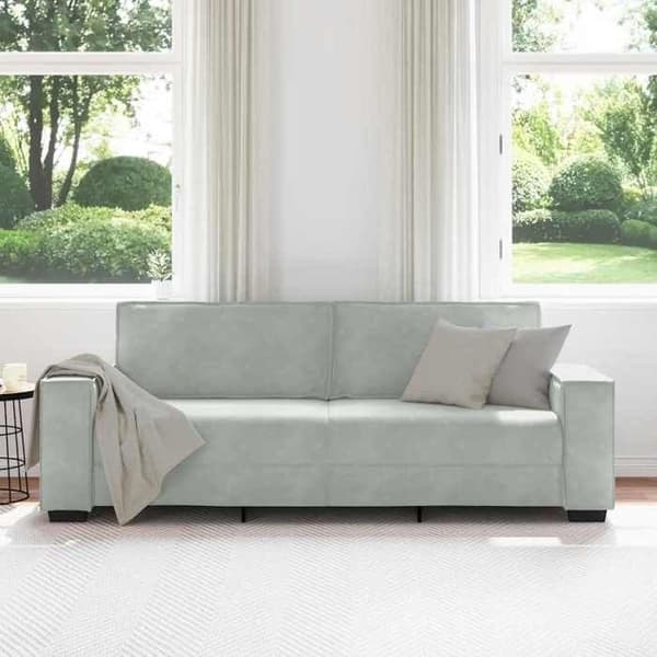 Maison Exclusive - Vaaleanharmaa 3-paikkainen sohva 220x78x84 cm Sametti