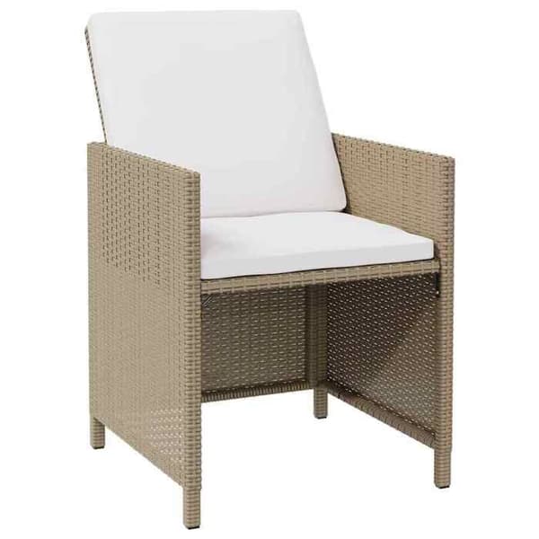 Maison Exclusive - Trädgårdsstolar med pallar, set om 2, flätad resin, beige