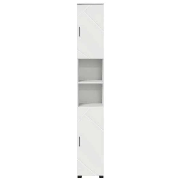 Badrumsmöbel - EXKLUSIV HEM - 30x35x192 cm - Vit - Ingenjörsträ - Stöder 60 kg Vit (bakpanel i naturlig brun)
