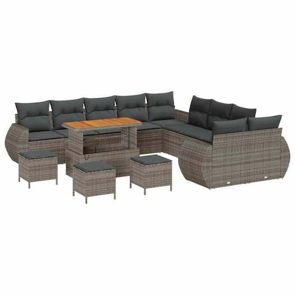 Maison Exclusive - 14 hengen puutarhakalustesarja 14 pc Harmaa