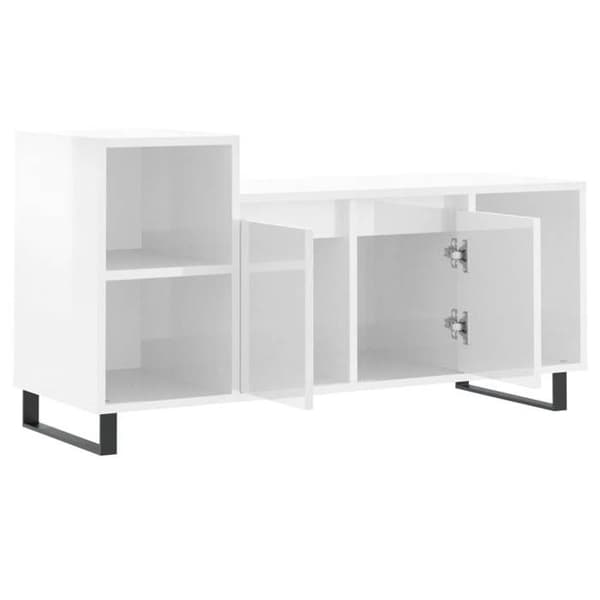 Maison Exclusive - TV-möbel Vit glans 100x35x55 cm Ingenjörsträ Vit