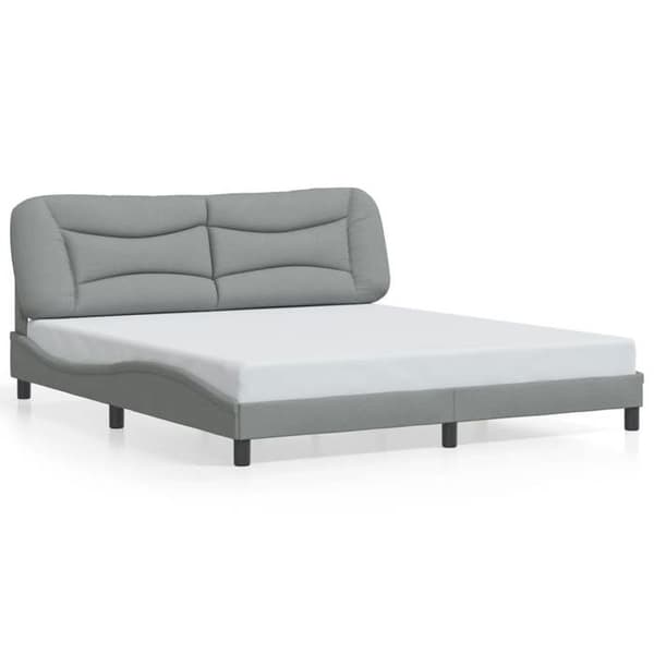 Sengestel - EKSKLUSIV HUS - Hvar - 180x200 cm - Lys grå - Indbygget LED Ljusgrått