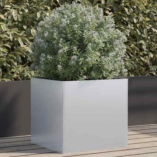 Maison Exclusive - Silverfärgad kruka 49x47x46 cm galvaniserat stål