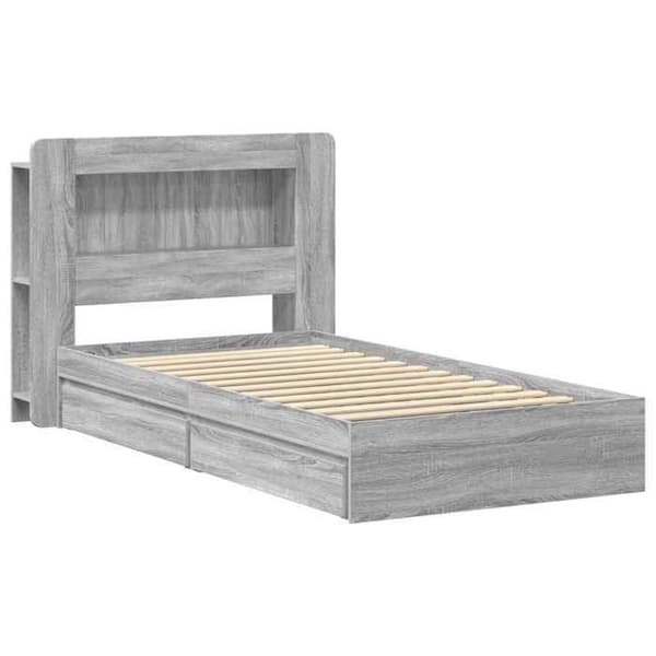 Maison Exclusive - Sängram med förvaring Sonoma grå 100 x 200 cm