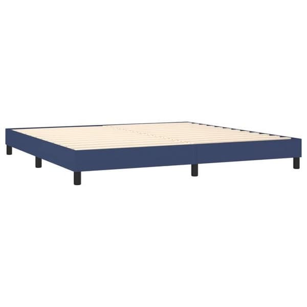 Maison Exclusive - Sängram med ribbor blå 200x200 cm tyg blå