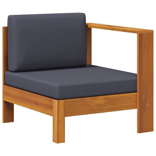 Maison Exclusive - Central sofa med 1 armlæn Mørkegrå Solid akacietræ