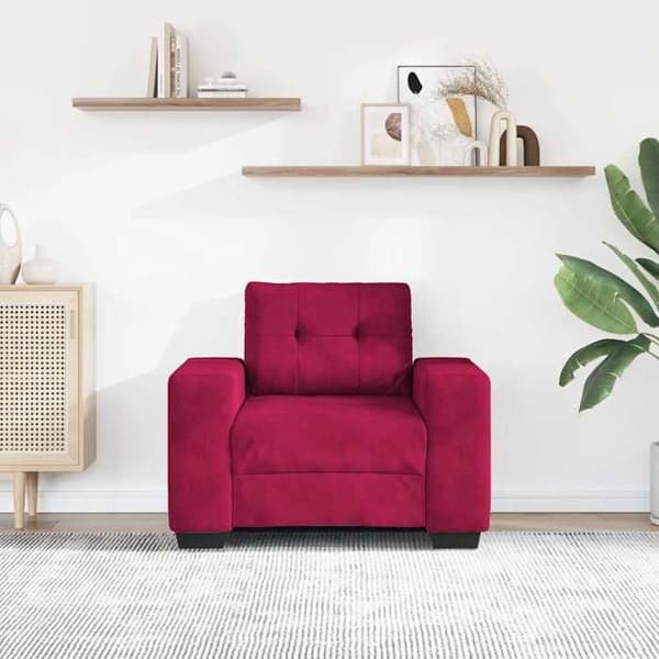 Maison Exclusive - Bordeaux punainen sohva/tuoli 100x78x80 cm sametti