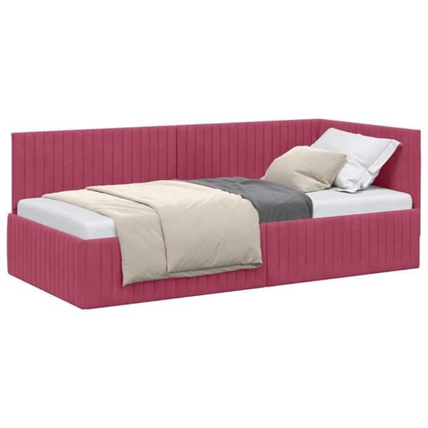 Maison Exclusive - Hörnsängram Bordeaux 90 x 200 cm Sammet Bordeaux