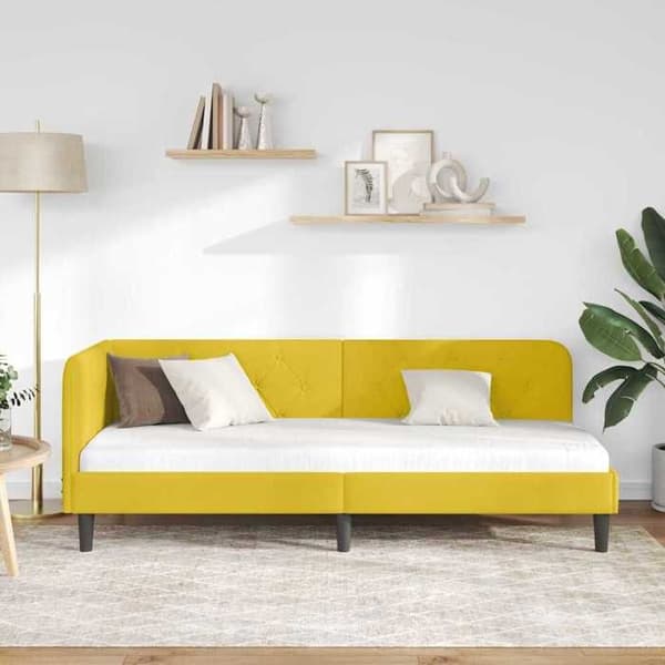 Maison Exclusive - Gul hörnsängram 80 x 200 cm Sammet Gul