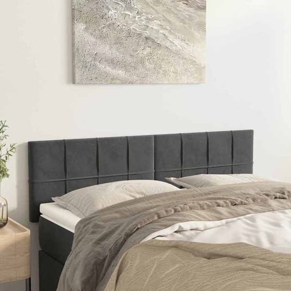 Maison Exclusive - Hovedgærder Mørkegrå 144x5x78/88 cm Velour Mörkgrå