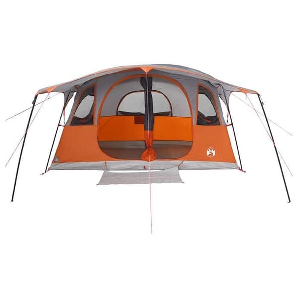 Maison Exclusive - Tunnel telt 10 personer Grå og orange Polyester og Stål