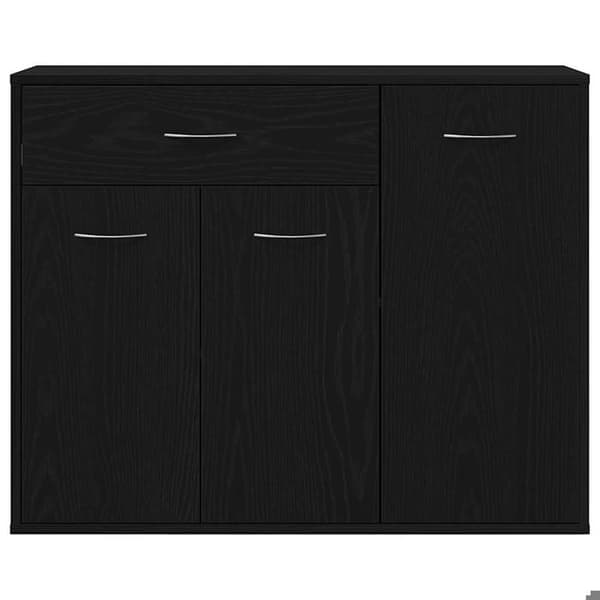 Maison Exclusive - Buffet i sort egetræ 88x30x70 cm ingeniørtræ