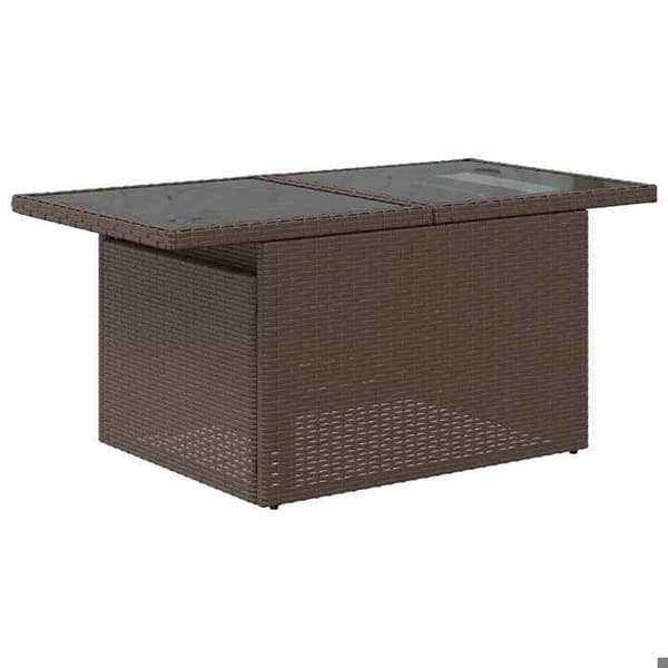 Maison Exclusive - Trädgårdsmöbler 8 delar med bruna kuddar i flätad resin