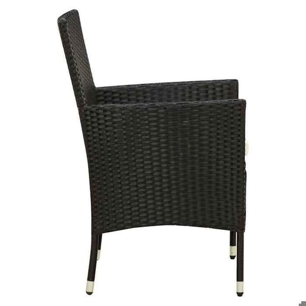 Maison Exclusive - Trädgårdsstolar set om 2 med kuddar, flätad resin, svart Svart