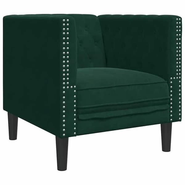 Maison Exclusive - Chesterfield stol i mørkegrøn velour